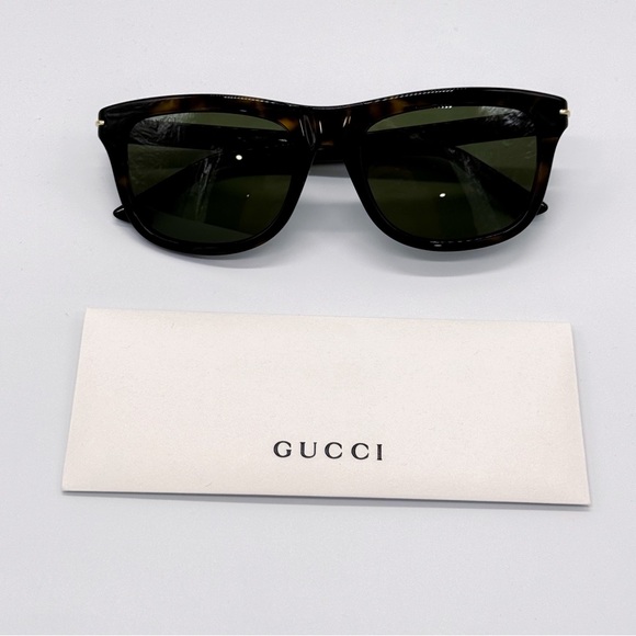 NEW GUCCI GG1444S 002 SQUARE HAVANA GREEN MEN SUNGLASSES GUCCI - Picture 6 of 9